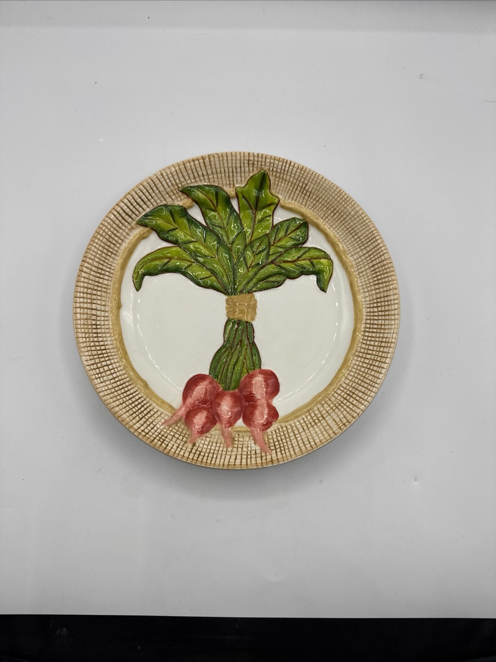 MWW Market Ceramic 3D Radish Decorative Plate 8 inch